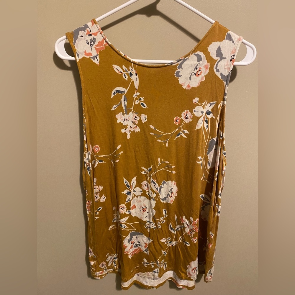 Mustard Floral Tank Top